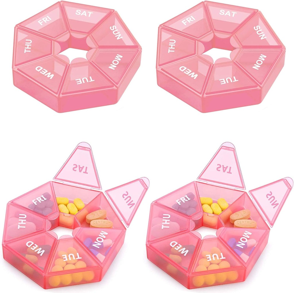 Weekly Pill Organizer Large 7 Day Pill Box Organizer Daily Medicine Case for Vitamin Fish Oil Pills Supplements Arthritis Friendly