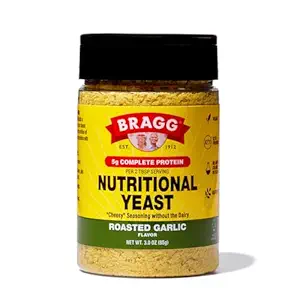 Bragg Nutritional Yeast Roasted Ajo Seasoning - 3 oz - Sustituto de queso parmesano libre de lácteos - Perfecto para ensaladas, pastas, palomitas y más