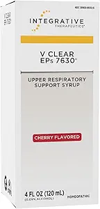 Terapéutica Integrativa V Clear EPs 7630 - Apoya el malestar de Throat, Nasal " Bronchial Irritations - Upper Respiratory " Lung Support During Common Cold for Children and Adults - Cherry, 4 oz