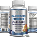 Alta Absorción Magnesium Citrate Complex 500mg Magnesium Citrate & Oxide – Soporta el sueño calmado, Muscle Cramp Relief, Muscle Recovery, Teeth & Bones saludables, Non-GMO – 60 cápsulas vegetales