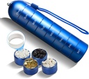 Organizador semanal de píldoras, 7 días Caja extra de gran capacidad, Contenedor de carga, impermeable y gran participación para mantener suplementos, vitaminas, aceite de pescado y medicina (lue)