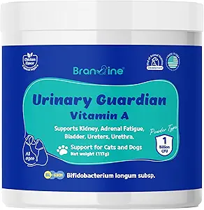 Guardián urinario para perros y gatos - apoya el riñón, fatiga arenal, vejiga, uréteres, uretra, sabor a tocino vegano (117g) (Vitamin A)
