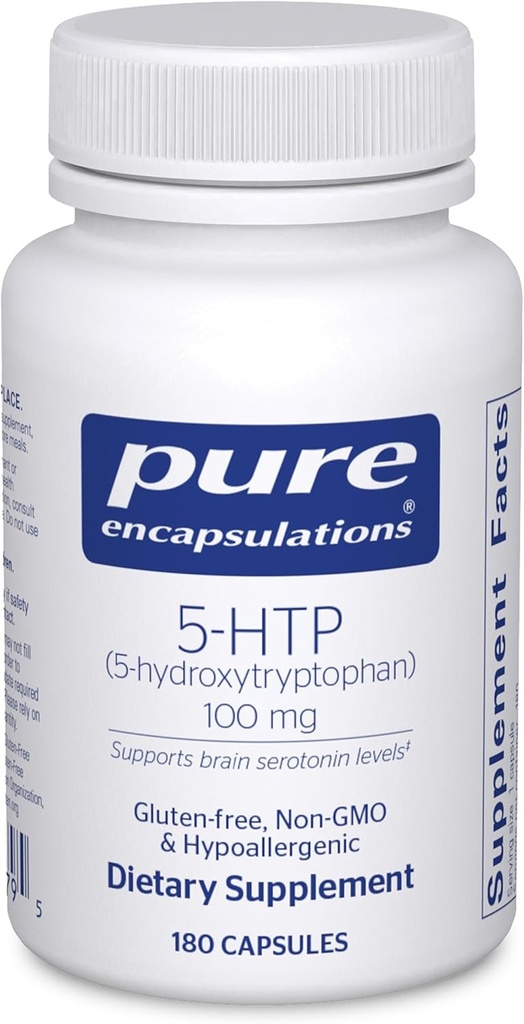 Pure Encapsulations 5-HTP 100 mg - Brain Health, Sleep Regulation & Appetite Support* - 5-Hydroxytryptophan - Gluten Free " Non-GMO - 180 Capsules