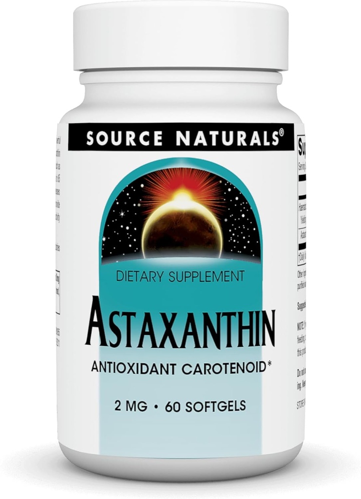 SOURCE NATURALS Astaxanthin 2 Mg Soft Gel, 60 Count