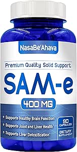 SAM-E Suplemento 400mg TENIDO Easy Absorption S-Adenosyl-L-Methionine SAM-e 400mg para Bone and Mood Support Suplemento TENIDO EN LOS EE.UU. Non-GMO y Gluten Free (90 Day Supply)
