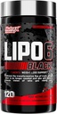 Nutrex Lipo-6 Black Max Strength Fat Burner - Fast Acting Energy, Weight Loss Diet Pills – Appetite Suppressant, Metabolism Booster - 120 Capsules