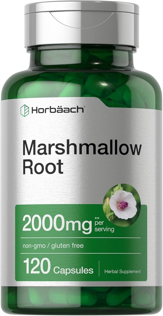 Horbäach Marshmallow Root Capsules Silencio 2000mg Silencio 120 Conde Silencio No GMO &amp; Gluten Gratis ← Tradicional Herb Extract