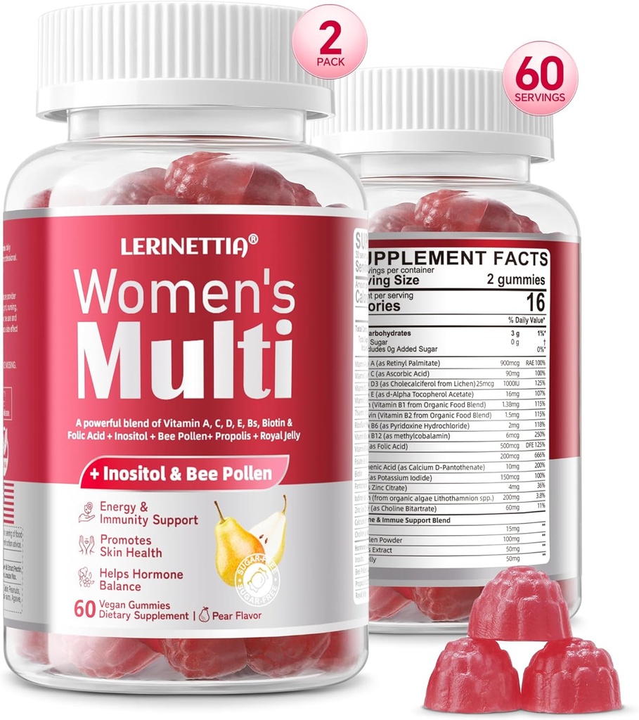 Mujeres 50+ Multivitamínicos, Multivitamina para Mujeres con Vitamina A, C, D3, E y Zinc, Vegan Sugar Gratis 120 Conde