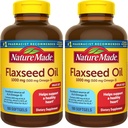 Nature Made Flaxseed Oil 1000 mg, Suplemento dietético para el apoyo a la salud cardíaca, 180 Softgels (Pack of 2)