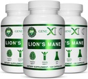 Genex Formulas Lions Mane Suplemento con 100% Lions Mane Extract (3 Pack) - Nootropics Brain Support Suplemento para Brain Boost, Focus, Mental Clarity, Natural Energy, 1000mg/serving - (360 Capsules)