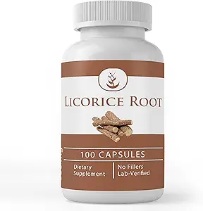 Pure Original Ingredientes Licorice Root Extract (100 capsules) Siempre Puro, No Aditivos O Fillers, Lab Verified