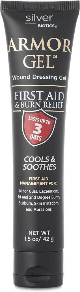 Silver Biotics Armor Gel Wound Dressing Gel TENIDO First Aid + Burn Relief 24 PPM Silver Gel TEN 1.5 oz