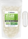 XPRS Nutra Tamaño 0 Empty Capsules - 1000 Conde Clear Empty Vegan Capsules - Vegetarian Pills - DIY Vegetable Capsule Filling - Veggie Pill Caps for Do-It-youself Suplementos