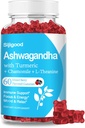 Ashwagandha Gummies con L-theanine, Ashwa Root Suplemento Gummy para Mujeres Hombres, 60 Gummies mixtas de Berry Flavored