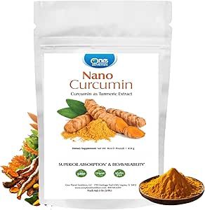 One Planet Nutrition Nano Curcumin Powder 8 oz (227 Servings), Puro Extracto Turmérico, Nano para Alta Absorción, soporta Vitalidad Global, No GMO, Vegan, Libre de gluten