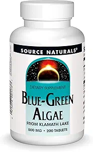 Fuente Naturales Algas Verdes Azules del Lago Klamath - Suplemento Superalimentos Algae, 500 mg - 200 Tablets