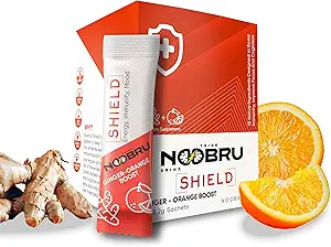 Noobru Shield with Vitamin C Powder and Ginger - Immune System Booster for Perfect Health Condition - Vitamins Blend for Your Body - Nootropic Food Supplements for Sharp Concentration and Quick Mind