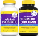 InnovixLabs Multi Probiótico " Curcumin Bundle Multi-Strain Probiótico (60 cápsulas de liberación del tiempo) Curcumina Turmérica (100 tabletas de liberación del tiempo). Apoya Gut e Immune Health. *