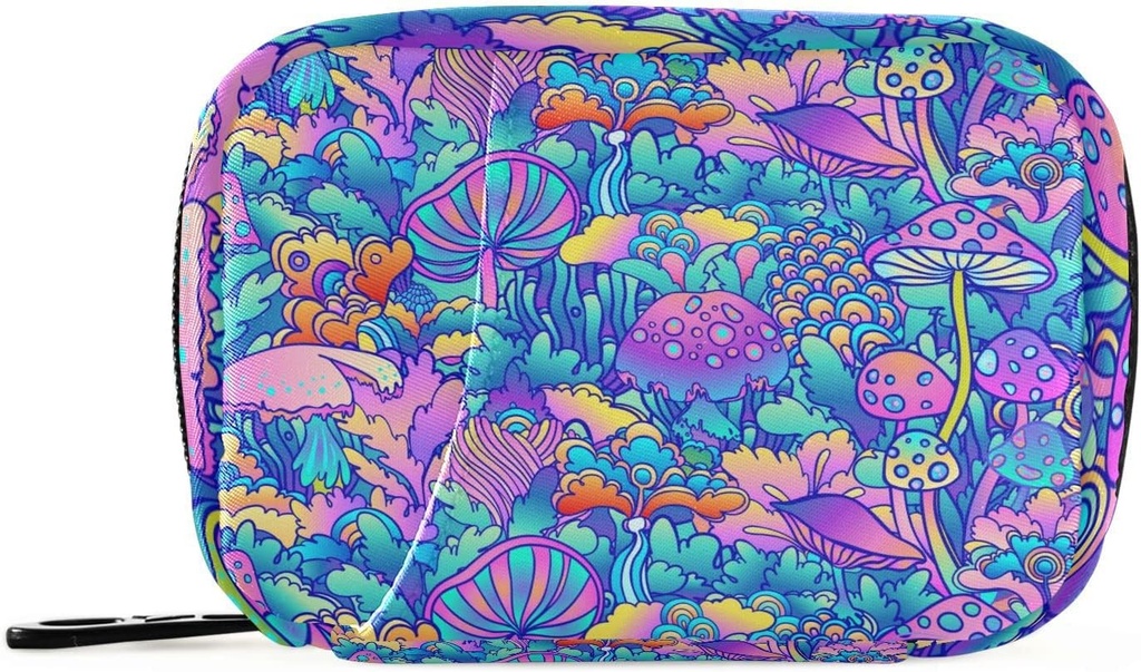 Mushroom caja de píldoras colorida 7 días caja de píldoras de viaje bolsa de organizador con cremallera portátil vitamina medicina suplemento titular bolsa de bolsa