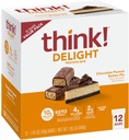 ¡Piensa! Delight Protein Bares, Chocolate Peanut Butter Pie, Low Sugar & Low Carb Gluten-Free Snack, Keto Friendly Snacks, 12 Conde (Packaging May Vary)