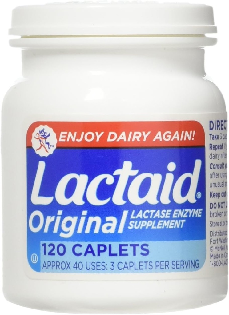 LACTAID Original Caplets 120 ea (Pack of 3)