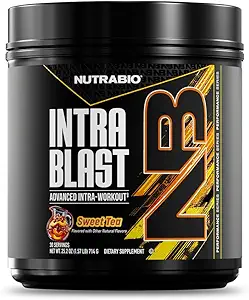 NutraBio Intra Blast Bcaa Powder Amino Amino Acid Suplemento, Electrolyte & Hydration Blend, Intra, Pre Workout &amp; Muscle Recovery, 20g Eaa Amino Acids Powder, 5g Glutamine- Sweet Tea, 30 Serving