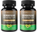 Berberine 1300mg con Green Tea Extract, Resveratrol, Red Yeast Rice & CoQ10 – 13-in-1 Immune Health, Natural Metabolic Support – 60 cápsulas – Non-GMO, Lab Tested - 2 Pack