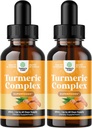 Organic Turmeric Liquid Drops for Adults - Liquid Turmeric Curcumin with Black Pepper Cinnamon and Ginger for Joints Digestion Immunity & More-Organic Supplement Concentrate (2oz) (2)