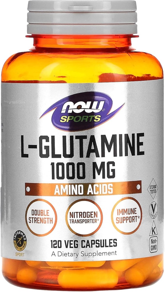 NOW Foods Sports, L-Glutamine, 1,000 mg, 120 Veg Capsules