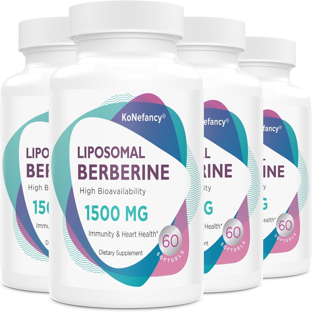 Suplemento Liposomal de Berberina 1500mg - Alta Biodisponibilidad Berberina HCL cápsulas para mujeres y hombres, AMPK Activador para la salud cardiovascular, libre de azúcar, no GMO,240 Softgels