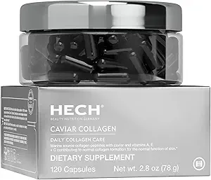 Caviar Collagen Capsules - Suplemento de Belleza con 2.000 mg Peptides de Collagen Marino, Extracto Caviar y Complejo de Vitamina