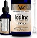 WellnessOne Iodine Drops for Thyroid Support - Fast Acting Liquid Iodine Supplement from Potassium Iodide - Great for Immunity & Cognition & Maximizes Iron Absorption - 1.67 fl oz