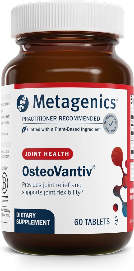 Metagenics OsteoVantiv - UC-II Collagen " THIAA for Joint Support, Flexibility " Post-Exercise Comfort* - Non-GMO, Gluten-Free - GMP Certified Facility - 60 Tablets