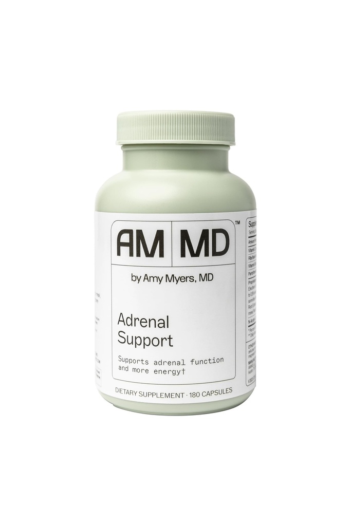 Amy Myers MD Adrenal Support - Adaptogenic Herb Supplement with Ashwagandha, Riboflavin, Vitamin B6 & More - Gluten-Free, Non-Dairy & Non-Soy - 180 Capsules