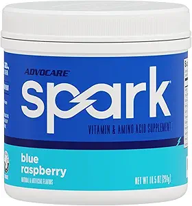 AdvoCare Spark - Energy Drink Mix - Vitamina &amp; Aminoácidos Suplemento - Supports Energy & Focus - Portable Immune Support - Sugar-Free - Blue Raspberry (10,5 oz)