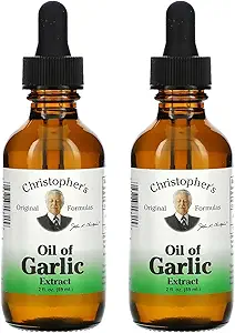 Christopher's Original Formulas Oil of Garlic Extract 2 Ounces - Pack of 2 - Premium Herbal Supplement - Cold-Presed & Pure Liquid Aceite de Ajo Silencioso Uso