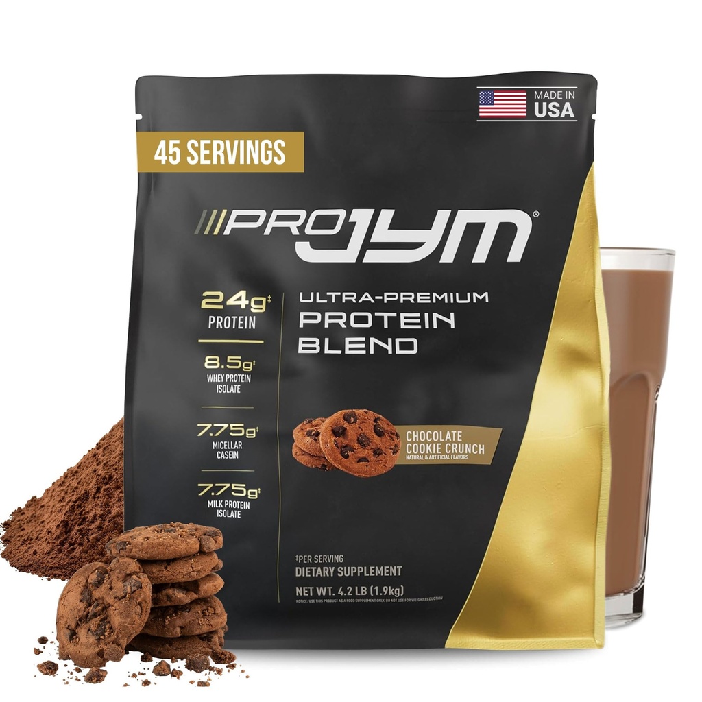 Pro JYM Chocolate Cookie Crunch Protein Powder - Whey Protein Isolates, Casein, " Milk Protein, Lean Muscle Building for Men ' Women, JYM Supplement Science, 45 Servings