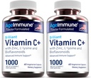 Complejo de vitamina C 1000mg con L-Lysine 500mg, Zinc Gluconate 12mg, Bioflavonoids 300mg. Doctor Formulado Magnesio Stearate Suplementos gratis para el Sistema de Immune saludable. Dos botellas.(2)