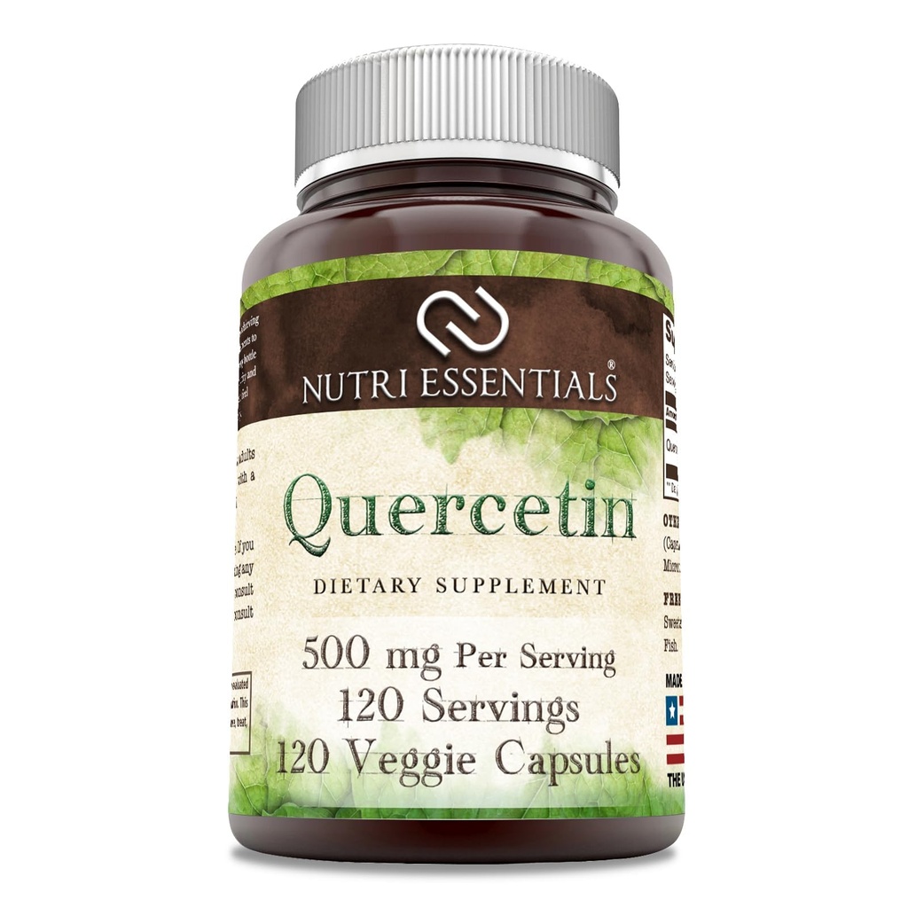 Quercetina 500 mg 120 Veggie Capsules Suplemento Silencio No GMO Silencio Gluten Gratis Silencio Made in USA