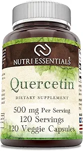 Quercetina 500 mg 120 Veggie Capsules Suplemento Silencio No GMO Silencio Gluten Gratis Silencio Made in USA