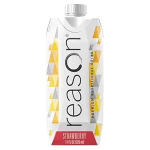 Reason Premium High Calorie Protein Drink - Free of Soy, Gluten, GMO, Artificial Flavors, and Sweeteners - NSF Certified, Lactose-Friendly, and Great for Tube-Feeding - Strawberry, 11 oz
