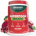 Verdes+ Rojos Ecológicos Polvo Superalimentario, Antioxidante, Polifenol, Blend for Morning Kick, Energía, Vitality Boost, Nutrición, Salud Vibrant, Vegan Soy/Dairy/Gluten Free(8.46oz)