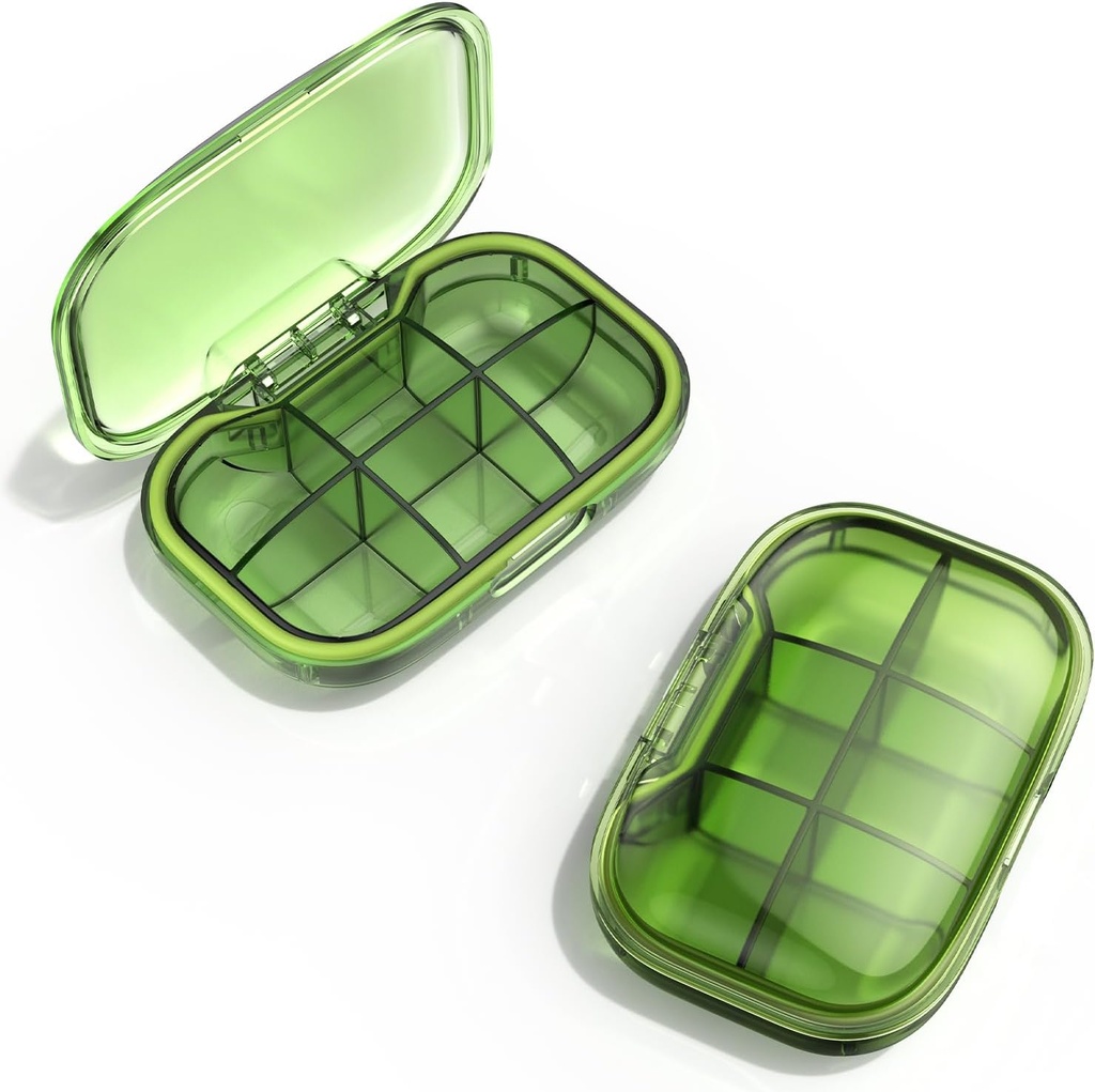 6 Caja de Píldora de Píldoras de Compartimiento, Caja de Píldora de Moistura, Caja de Píldora Pequeña para Púrpura de Bolsillo, Caja de Vitamina de Medicina Portátil, Caja de Petróleo de Pesca, Caja de Suplemento