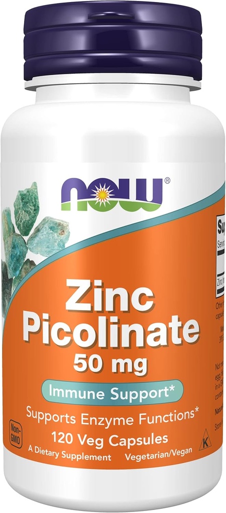 Ahora Alimentos Zinc Picolinate, 120 caps 50mg (2-Pack)