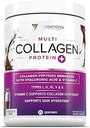 Multi Collagen Peptides Powder for Women - Hidrolyzed Unflavored Collagen Powder for Women with Types I II III V & X plus Vitamin C & Hyaluronic Acid for Beautiful Hair Skin and Nails - 30 Servings