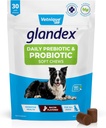 Vetnique Glandex Daily Probiotics for Dogs with Prebiotics to Support Gut Health with Fiber and Digestive Enzymes, Probiotic Chews or Powders (30ct Chews, Bacon Chews)