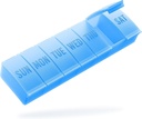 Organizador de píldoras Barhon Grandes organizadores semanales de píldoras, 7 días caja de píldoras viaje para grandes suplementos de vitamina aceite de pescado, azul