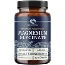 Magnesium Glycinate 400mg ← High Absorption Formula for Sleep, Calm, Muscle Relaxation, Heart, Bone & Nerve Support for Women ' Men ← Chelated Magnesium Glycinate Supplement tención 120 Ct (2 Month Supply)