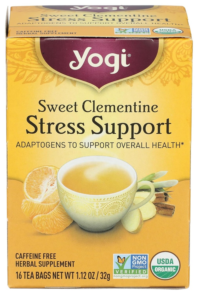 Yogi Tea Organic Sweet Clementine Stress Support Supplement, 16 Count