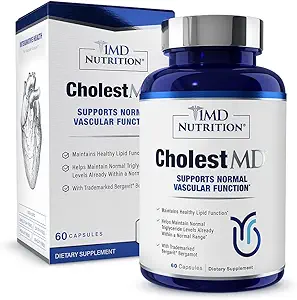 1MD Nutrition CholestMD with Olive Leaf Extract, Bergavit, Niacin, Garlic | 60 Capsules